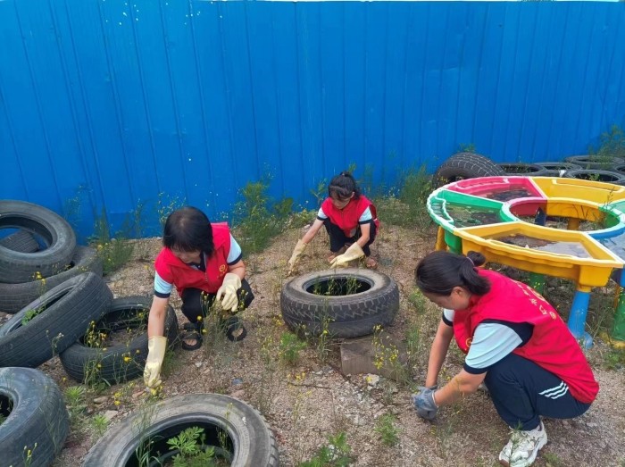 挥镰除草消隐患，美化校园我在行  (2).jpg